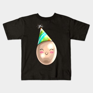 Funny Painted Egg With Party Hat Cone For Easter Kids T-Shirt